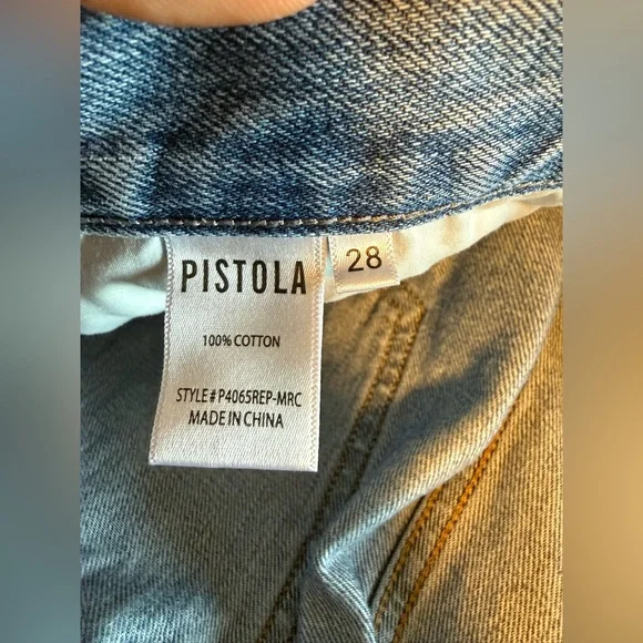 Pistola Light Blue Distressed Jean Shorts - 28 - Picture 4 of 5